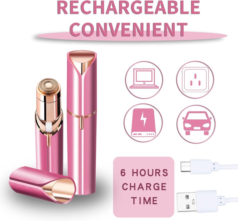 claities Facial Hair Remover for Women- as Seen on TV Painless Face Shaver -Mini Hair Remover, Electric Razor Shaver Portable Bikini Epilator for Lips, Chin, Armpit, Peach Fuzz, Fingers, Neck, Cheek (Rose red) - Image 3